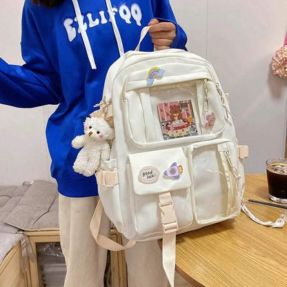 Cute Waterproof Multi-Pocket Women Backpacks with Bear Doll DailySale