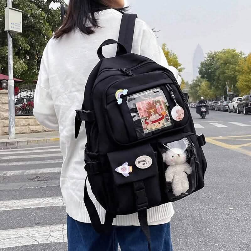 Cute Waterproof Multi-Pocket Women Backpacks with Bear Doll DailySale