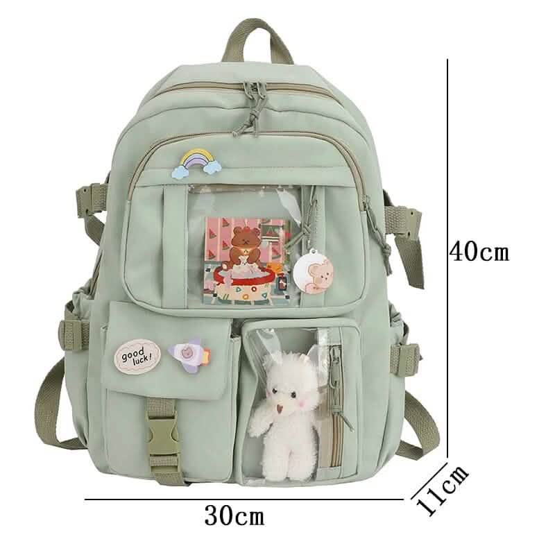 Cute Waterproof Multi-Pocket Women Backpacks with Bear Doll DailySale