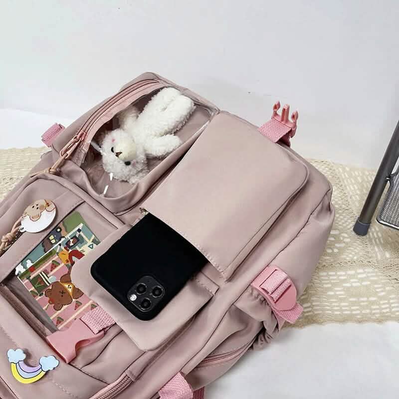 Cute Waterproof Multi-Pocket Women Backpacks with Bear Doll DailySale