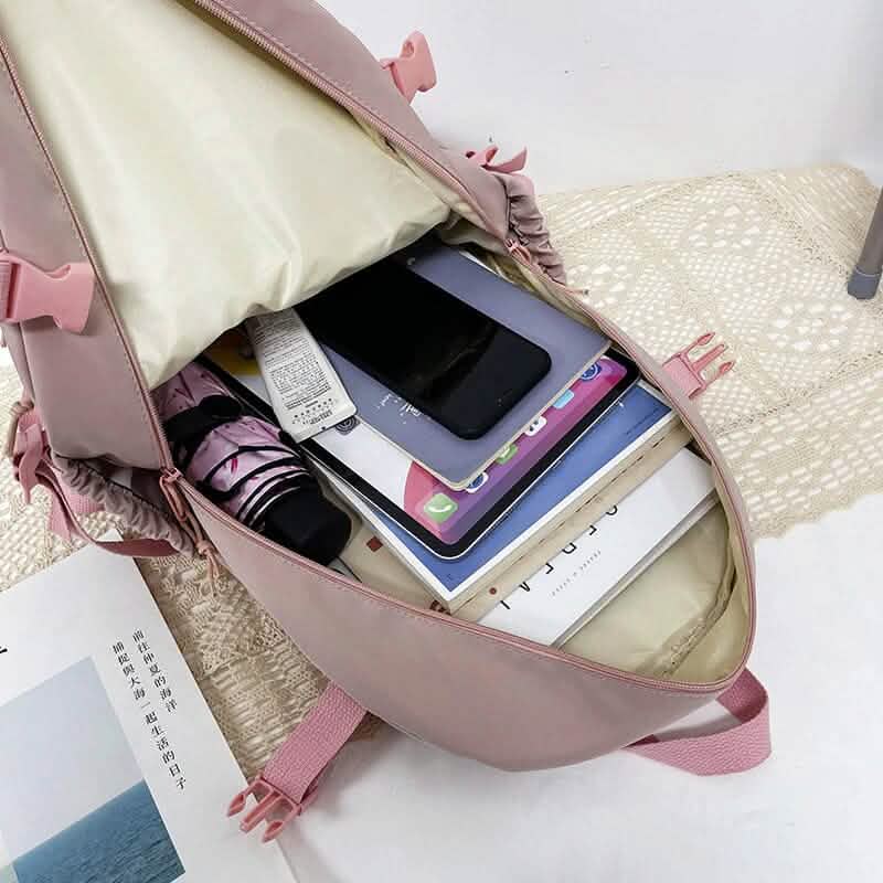 Cute Waterproof Multi-Pocket Women Backpacks with Bear Doll DailySale