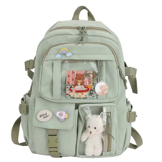 Cute Waterproof Multi-Pocket Women Backpacks with Bear Doll DailySale