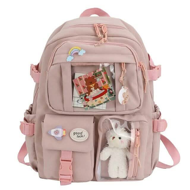Cute Waterproof Multi-Pocket Women Backpacks with Bear Doll DailySale