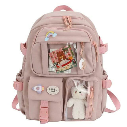 Cute Waterproof Multi-Pocket Women Backpacks with Bear Doll DailySale