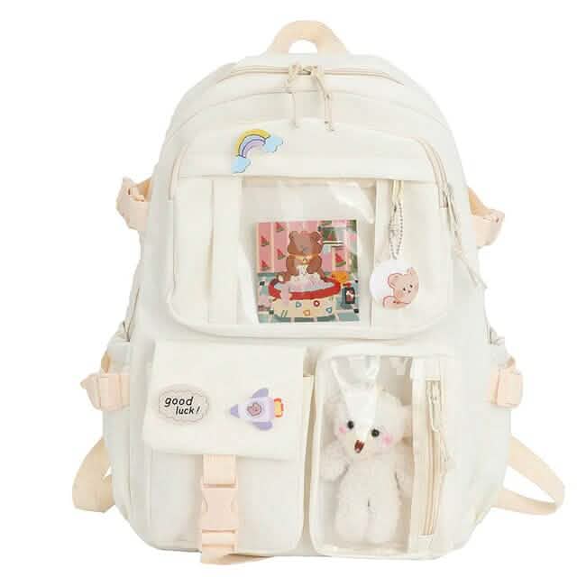 Cute Waterproof Multi-Pocket Women Backpacks with Bear Doll DailySale