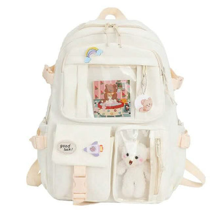 Cute Waterproof Multi-Pocket Women Backpacks with Bear Doll DailySale