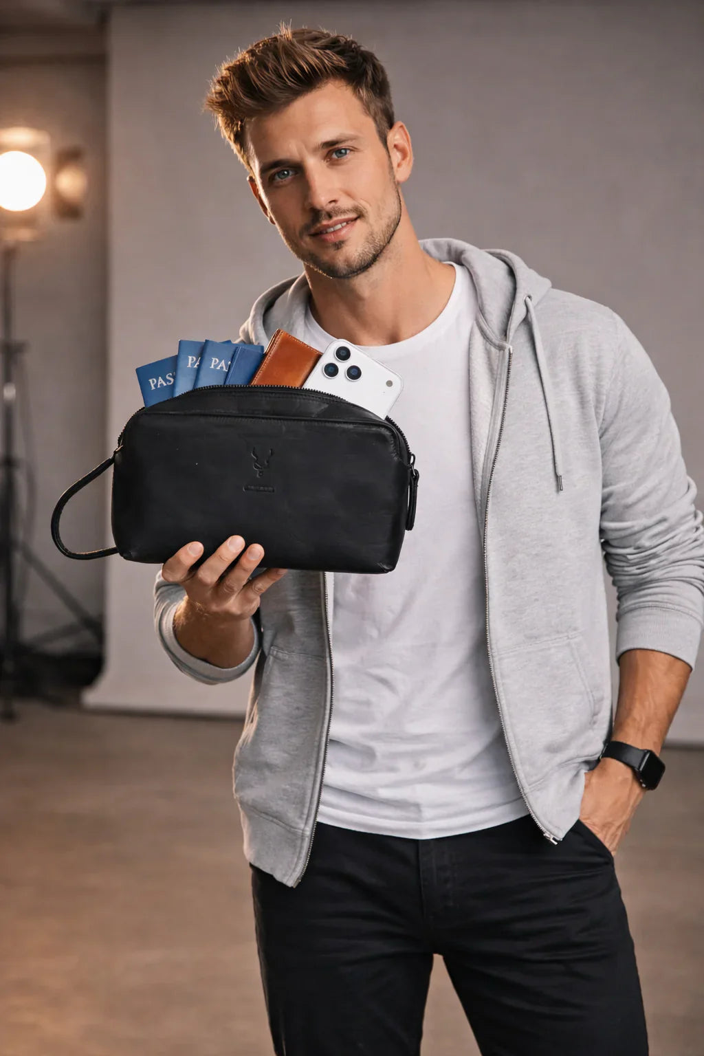 Carrera Montelaro Leather Men's Handbag Mizuri Leather