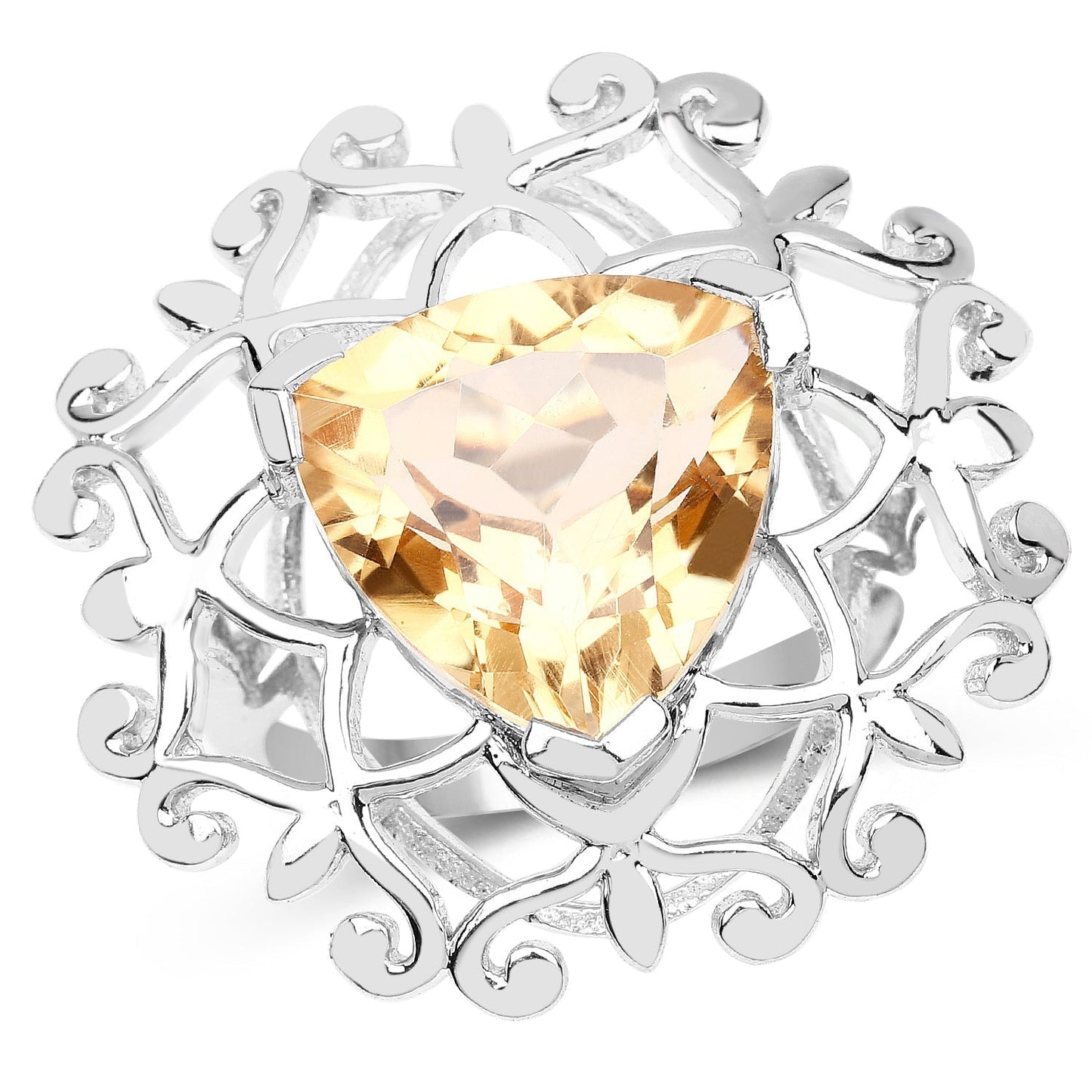 5.71 Carat Genuine Citrine .925 Sterling Silver Ring Bids.com