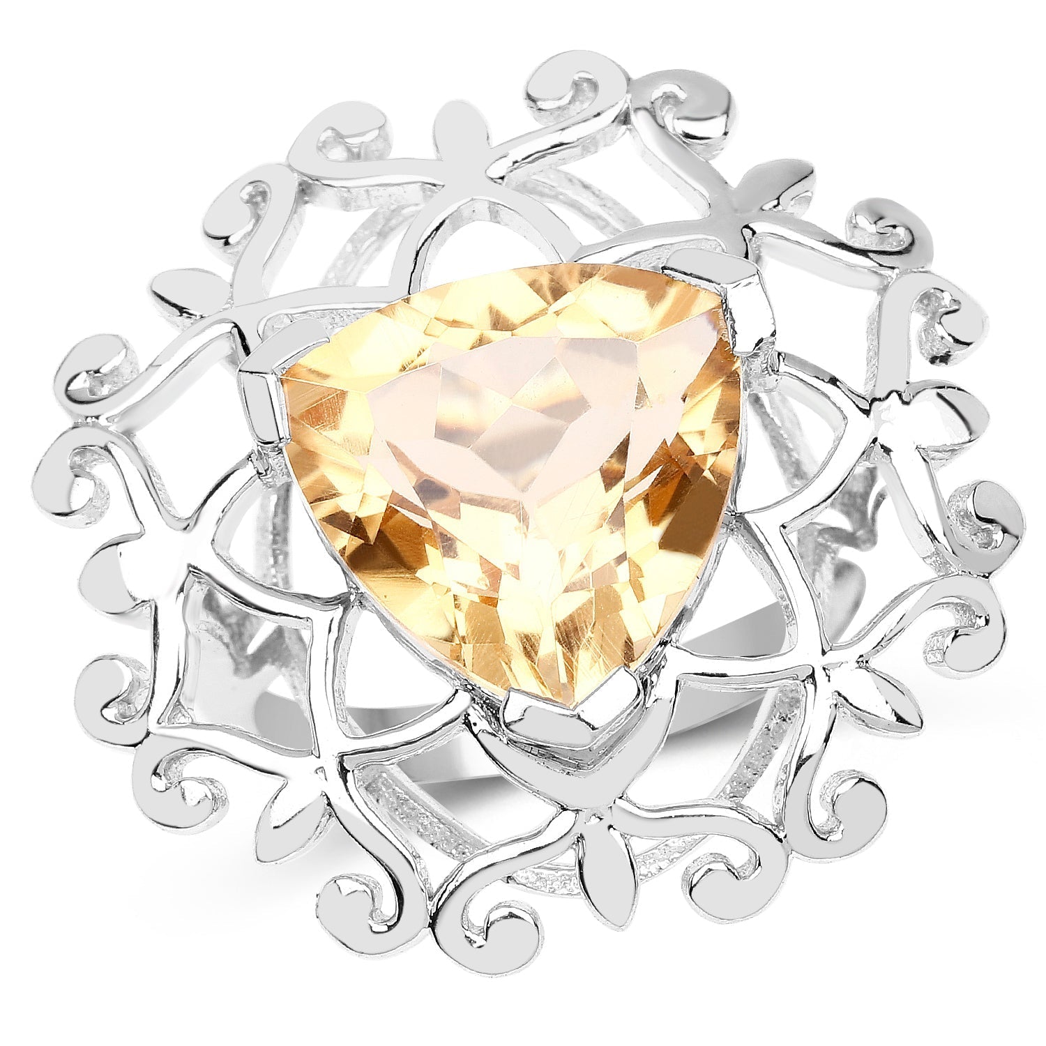5.71 Carat Genuine Citrine .925 Sterling Silver Ring Bids.com