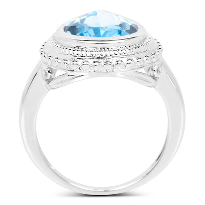 5.30 Carat Genuine Blue Topaz .925 Sterling Silver Ring Bids.com
