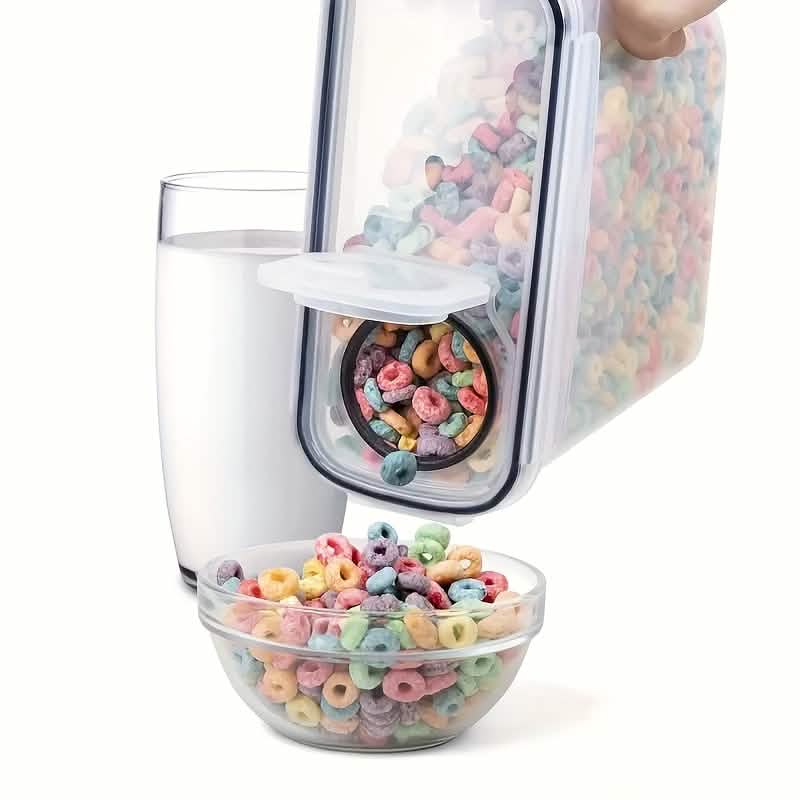 4-Piece Set: Airtight Cereal Storage Containers with Pour Spouts & Measuring Cup – 4L Kitchen Pantry Organizer DailySale