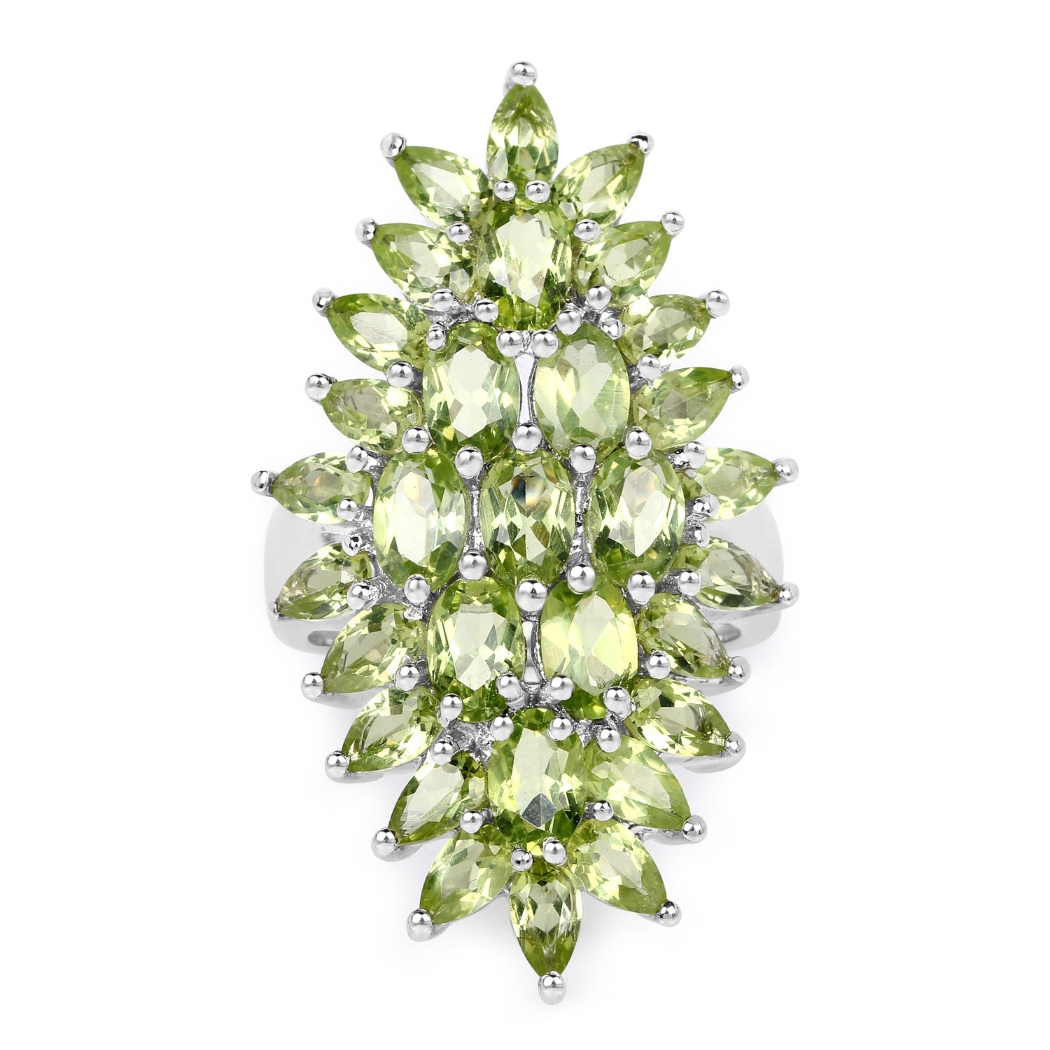 8.89 Carat Genuine Peridot .925 Sterling Silver Ring Bids.com