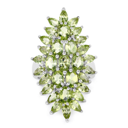 8.89 Carat Genuine Peridot .925 Sterling Silver Ring Bids.com
