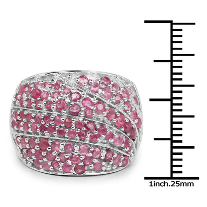 2.97 Carat Genuine Ruby .925 Sterling Silver Ring Bids.com