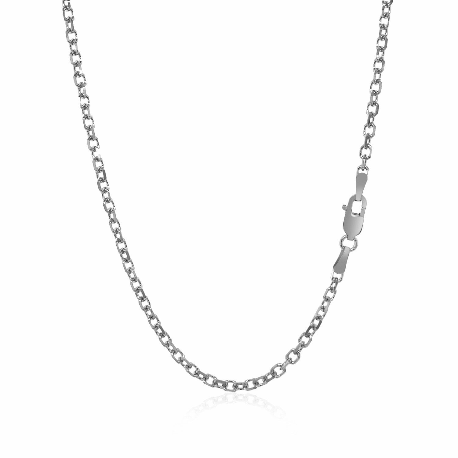 2.3mm 14k White Gold Diamond Cut Cable Link Chain Bids.com