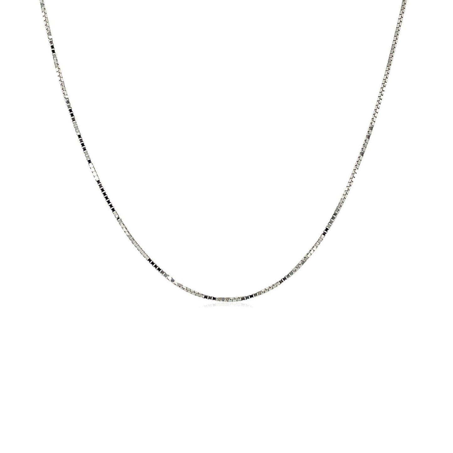 18k White Gold Box Chain 0.6mm Bids.com