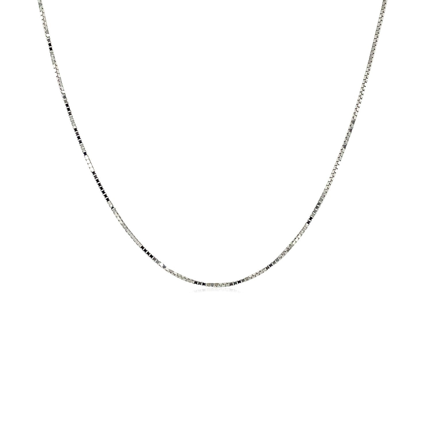 18k White Gold Box Chain 0.6mm Bids.com