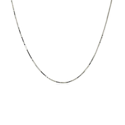 18k White Gold Box Chain 0.6mm Bids.com