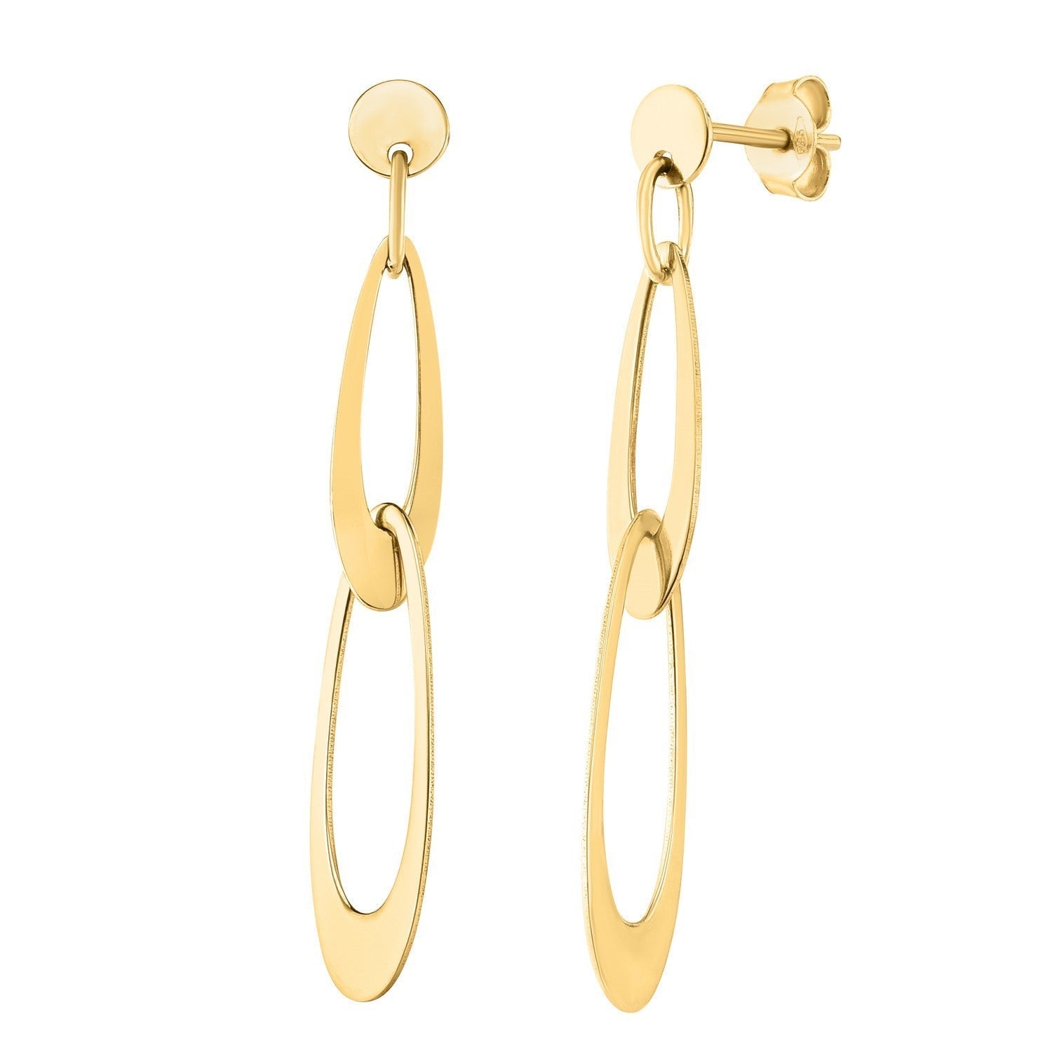 14k Yellow Gold Italian Oval Link Earrings Bids.com