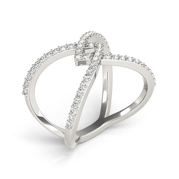 14k White Gold Fancy Entwined Design Diamond Ring (1/2 cttw) Bids.com