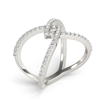 14k White Gold Fancy Entwined Design Diamond Ring (1/2 cttw) Bids.com