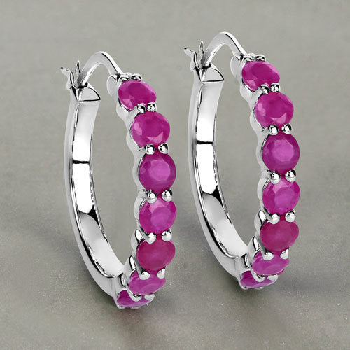 2.80 Carat Genuine Ruby .925 Sterling Silver Earrings Bids.com