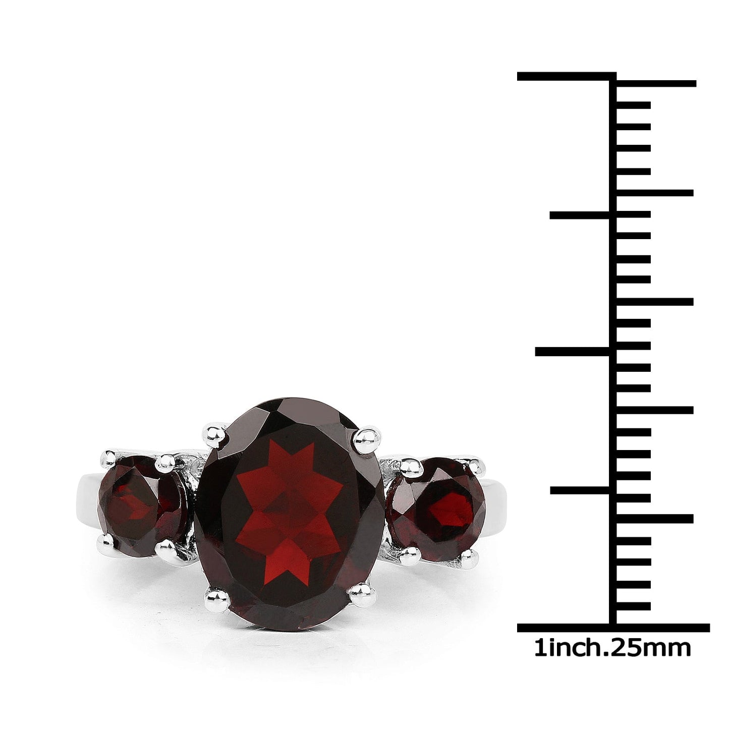 5.01 Carat Genuine Garnet .925 Sterling Silver Ring Bids.com