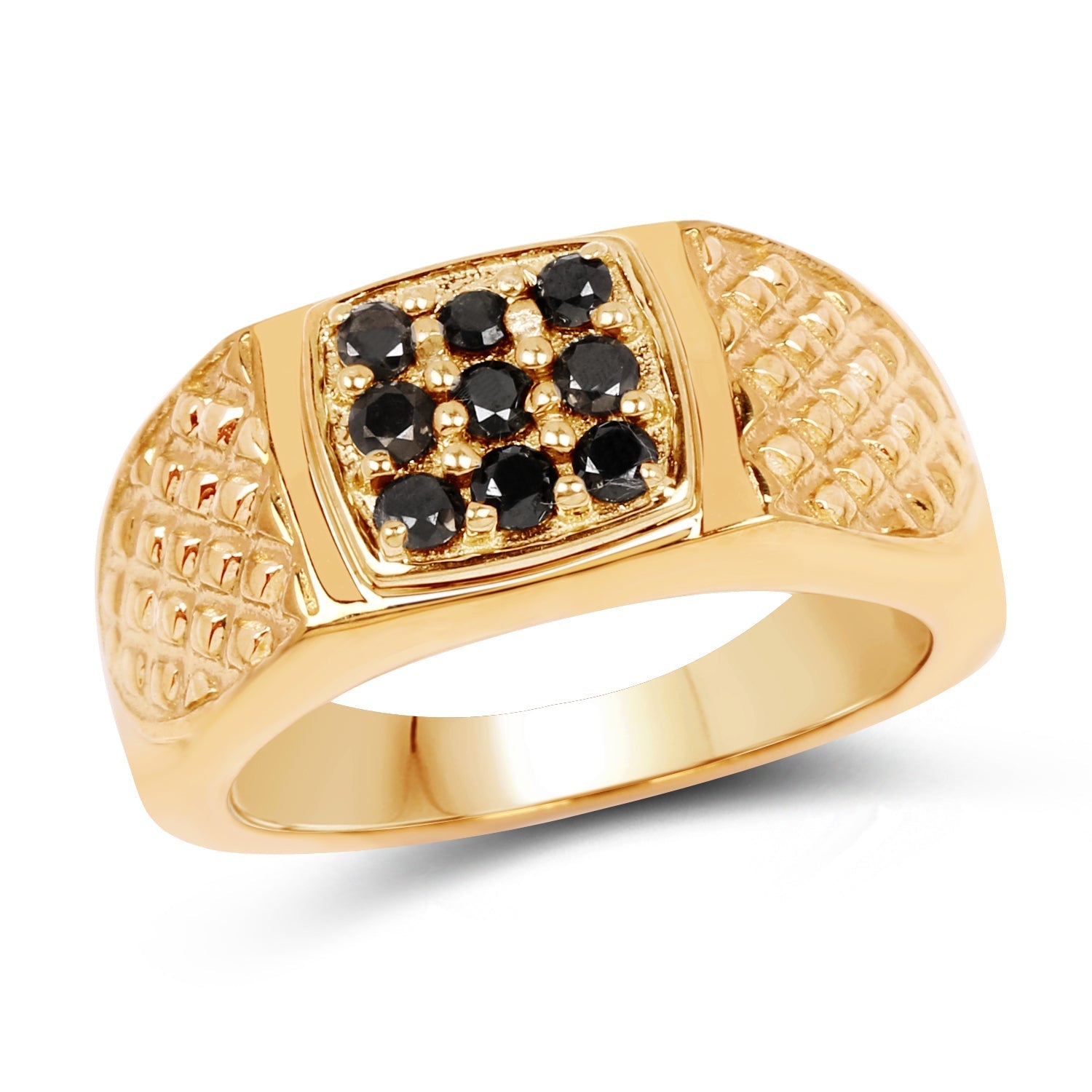 0.40 Carat Genuine Black Diamond .925 Sterling Silver Ring Bids.com