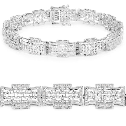 0.48 Carat Genuine White Diamond .925 Sterling Silver Bracelet Bids.com