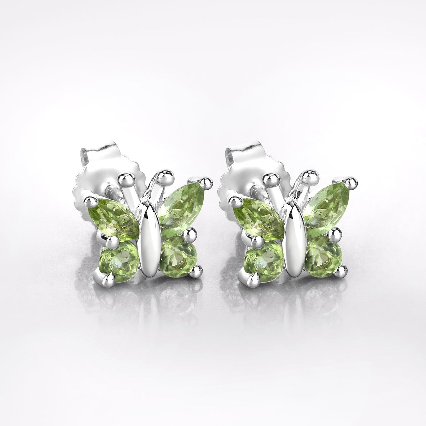 1.00 Carat Genuine Peridot .925 Sterling Silver Earrings Bids.com