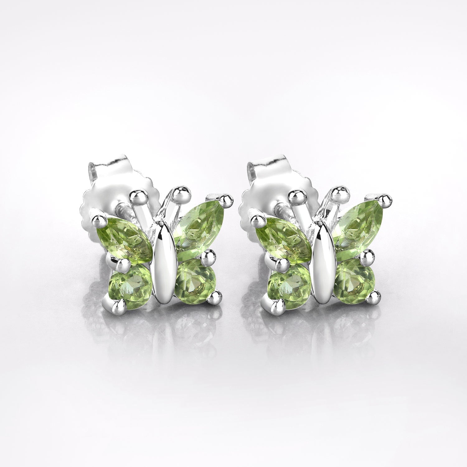 1.00 Carat Genuine Peridot .925 Sterling Silver Earrings Bids.com