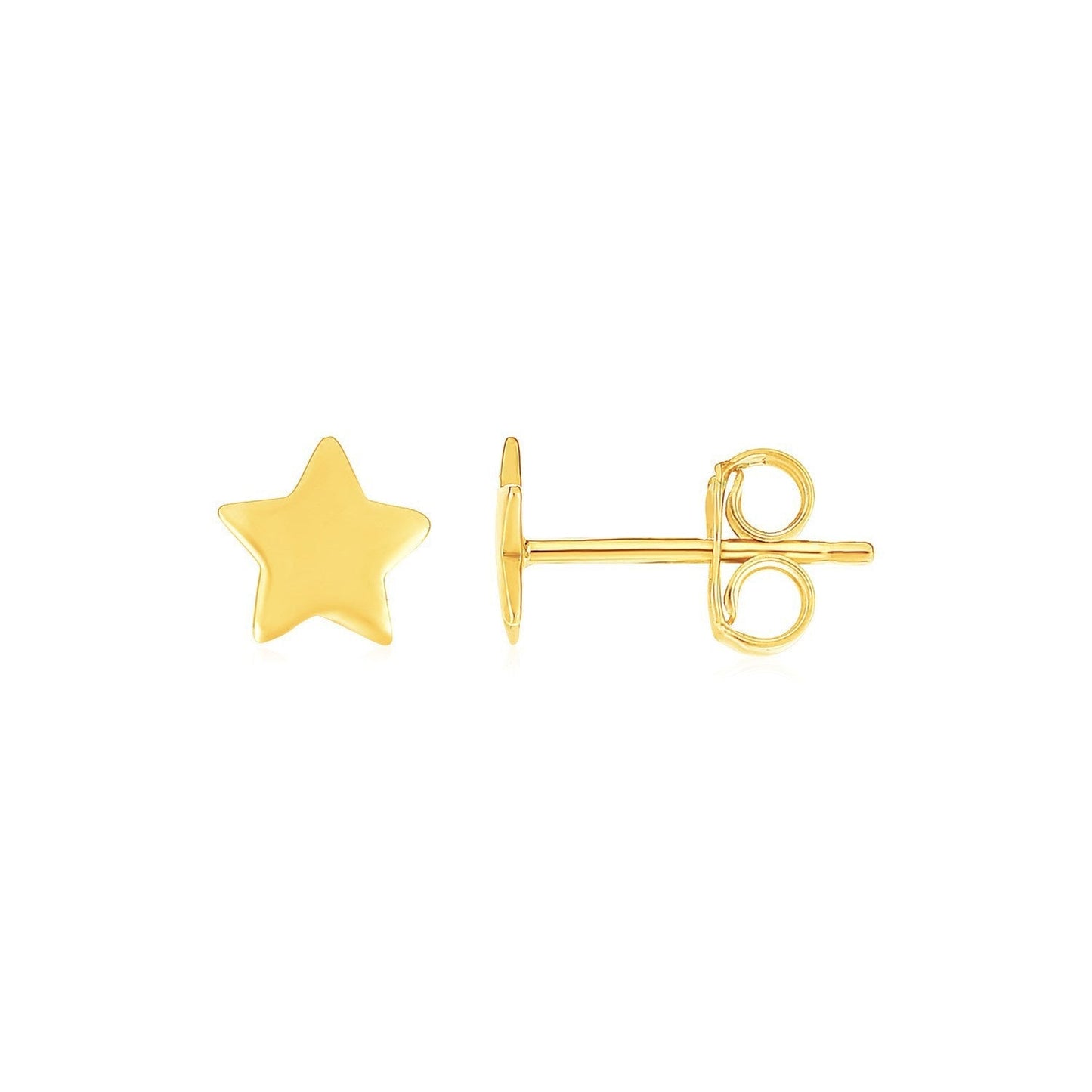 14k Yellow Gold Post Earrings with Stars Bids.com