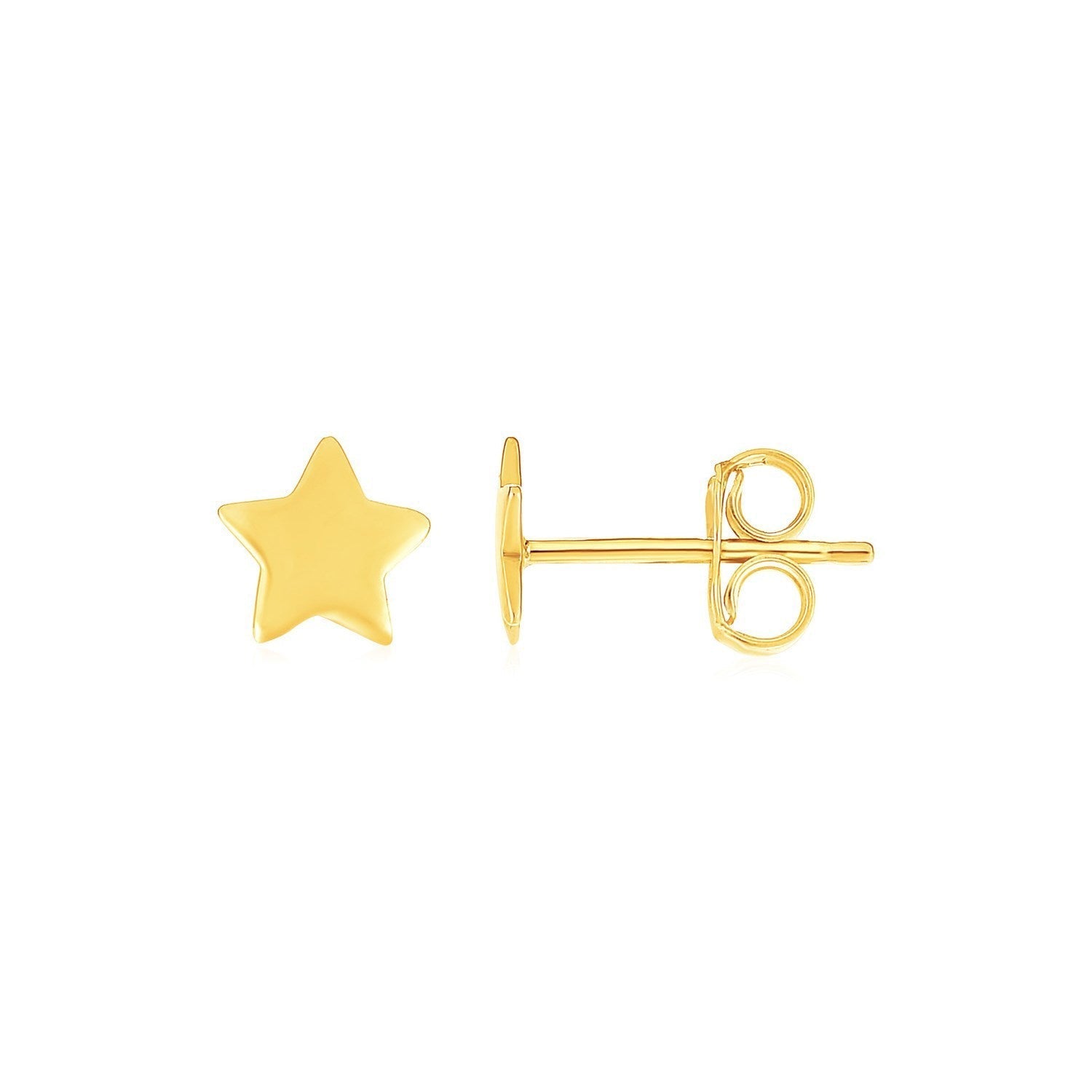 14k Yellow Gold Post Earrings with Stars Bids.com
