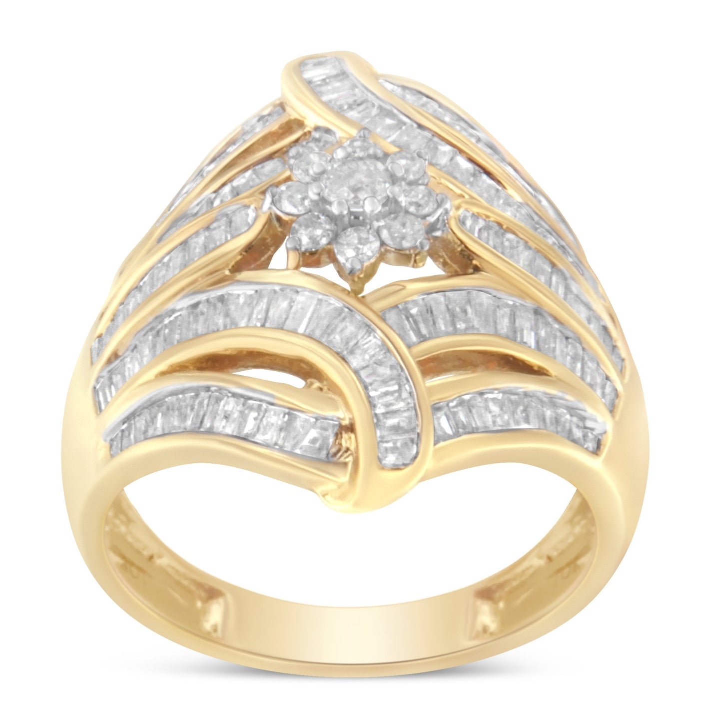 10K Yellow Gold Diamond Ring (1 Cttw, I-J Color, I2-I3 Clarity) - Size 7 Bids.com