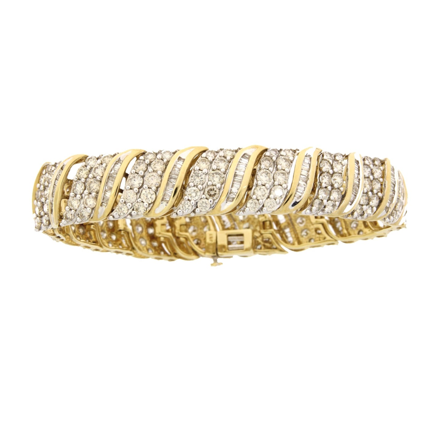 10.00ct Diamond Tennis Bracelet 10KT Yellow Gold Bids.com