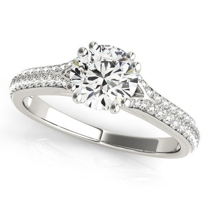 14k White Gold Double Prong Multirow Band Diamond Engagement Ring (1 1/8 cttw) Bids.com
