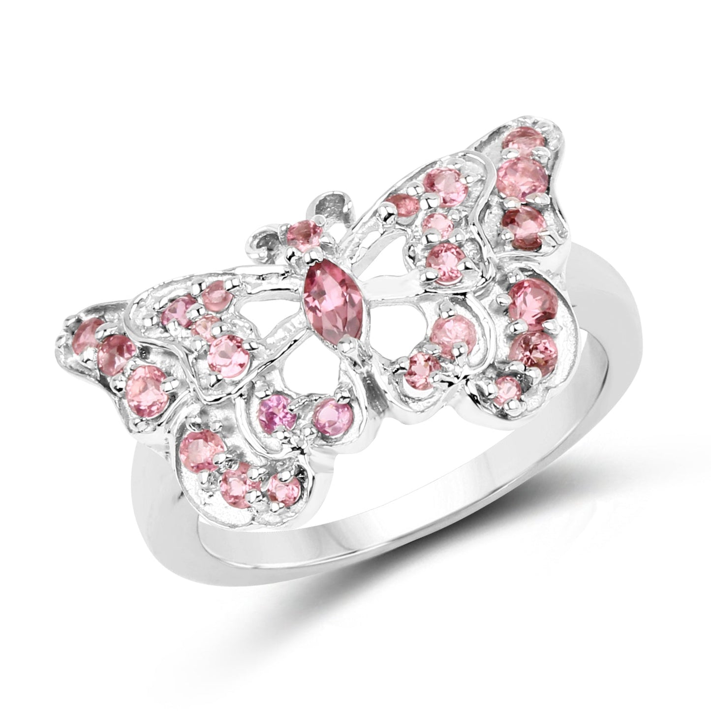 0.83 Carat Genuine Pink Tourmaline .925 Sterling Silver Ring Bids.com