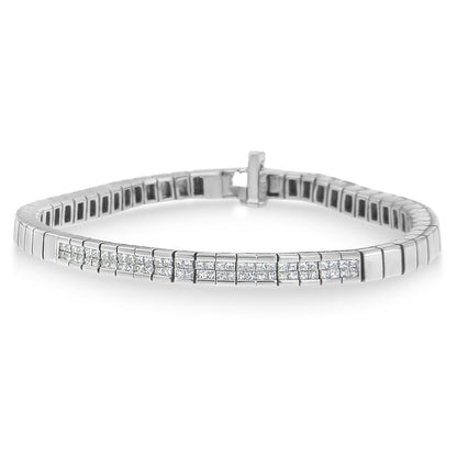 14K White Gold Princess Cut Diamond Bracelet (1.00 cttw, H-I Color, SI1-SI2 Clarity) Bids.com