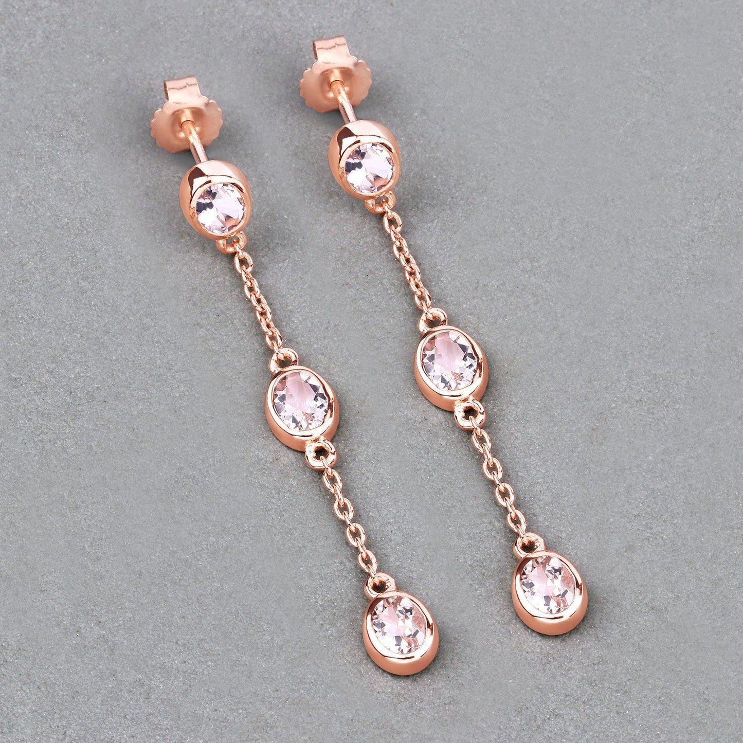 1.62 Carat Genuine Morganite .925 Sterling Silver Earrings Bids.com