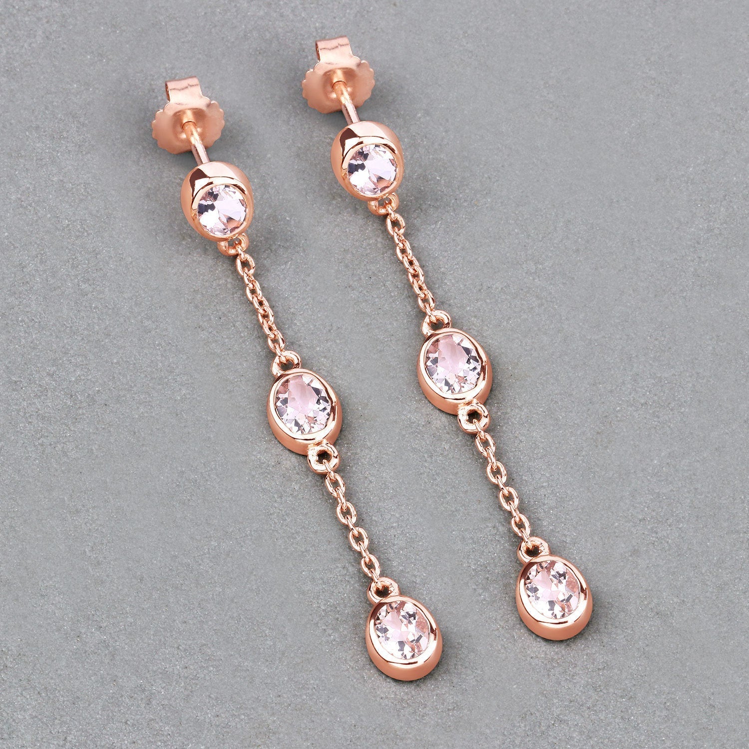 1.62 Carat Genuine Morganite .925 Sterling Silver Earrings Bids.com