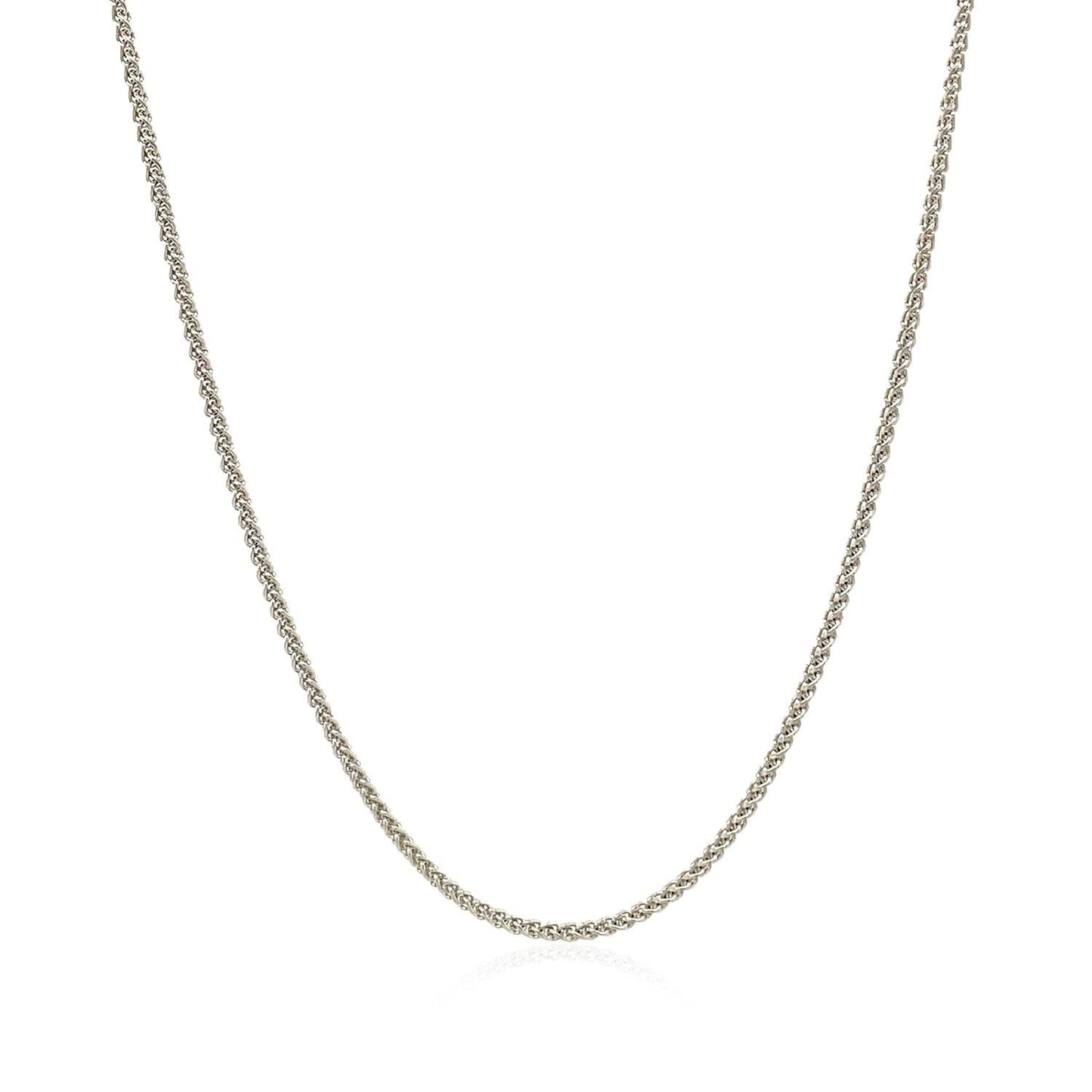 18k White Gold Round Wheat Chain 1.4mm Bids.com