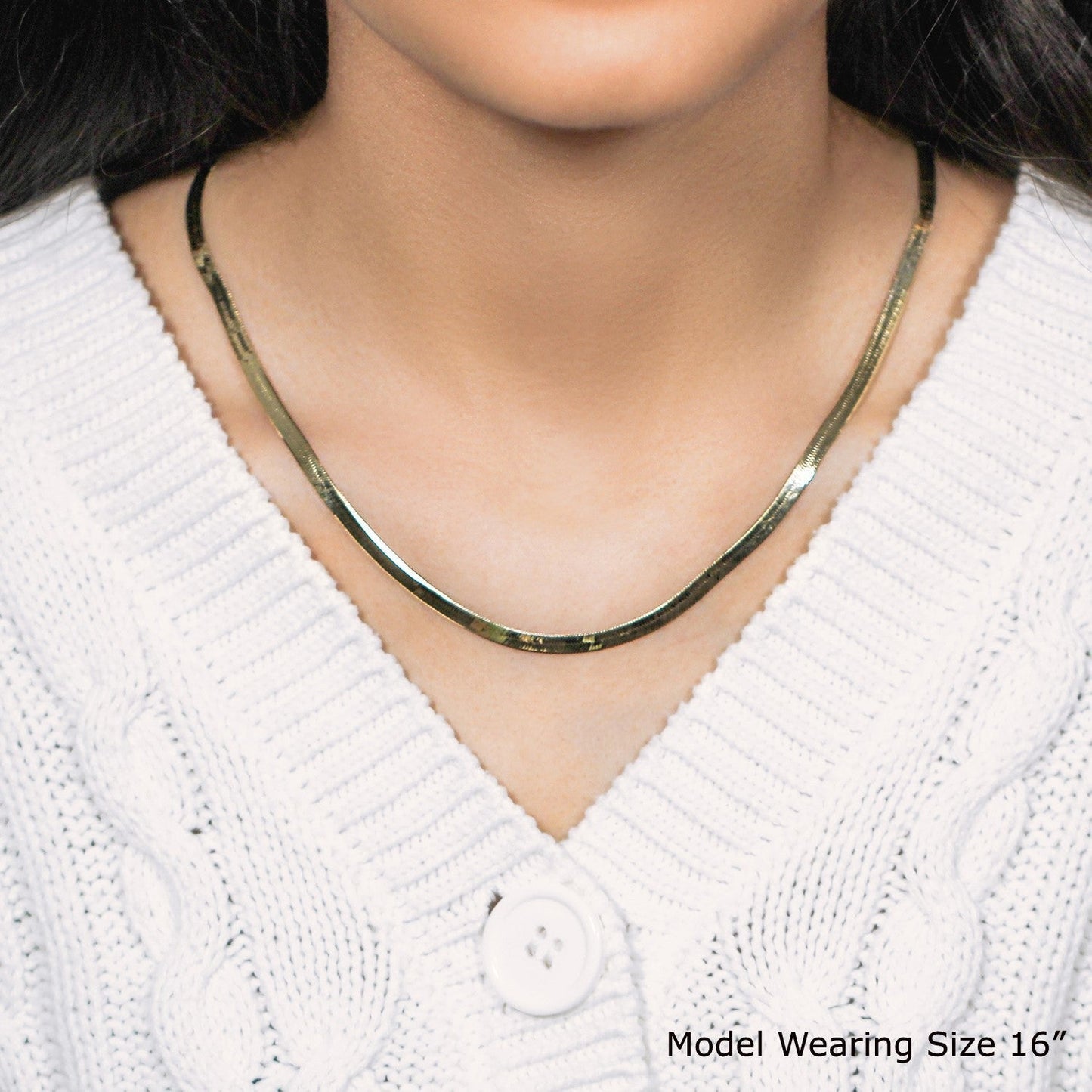 4.0mm 14k Yellow Gold Super Flex Herringbone Chain Bids.com