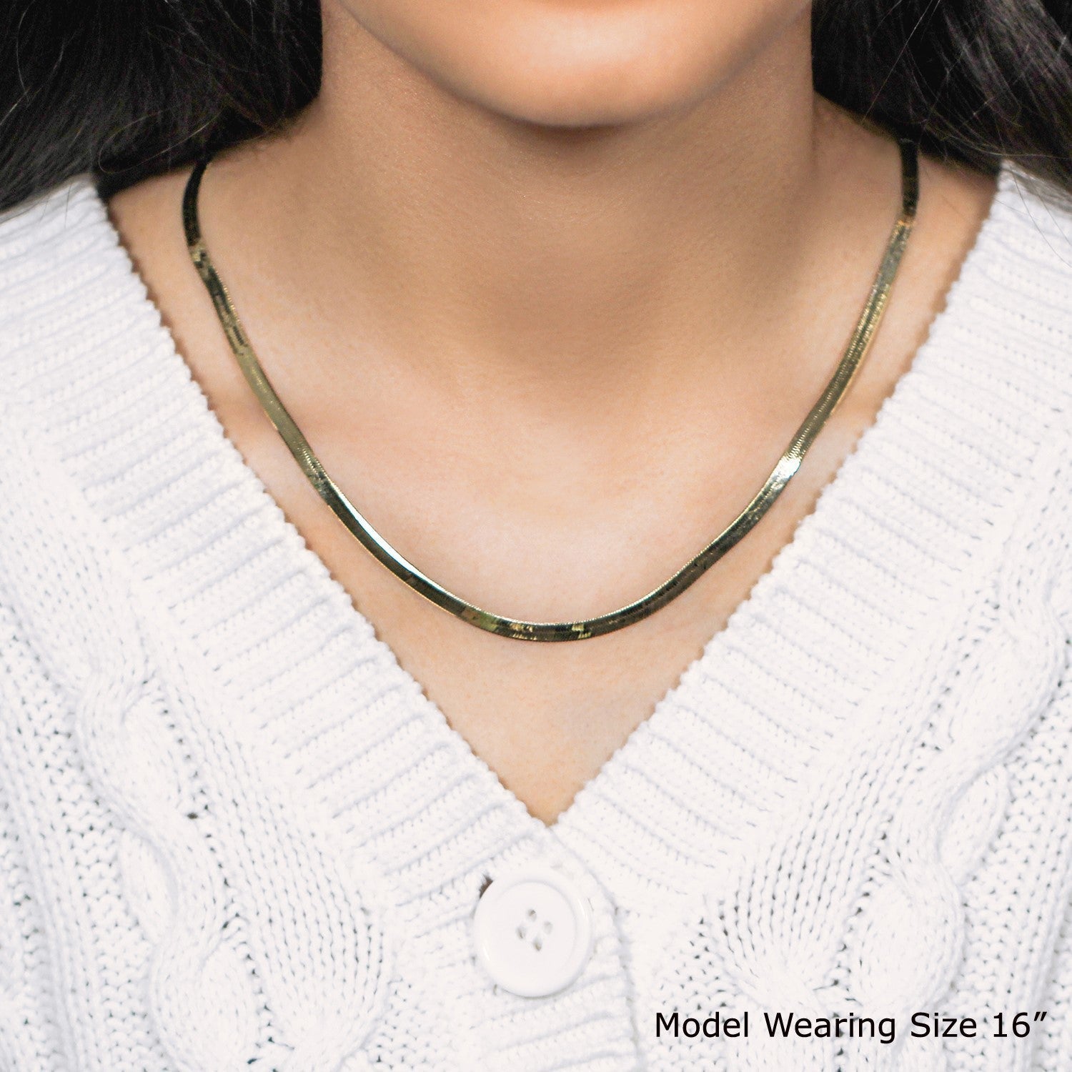 4.0mm 14k Yellow Gold Super Flex Herringbone Chain Bids.com