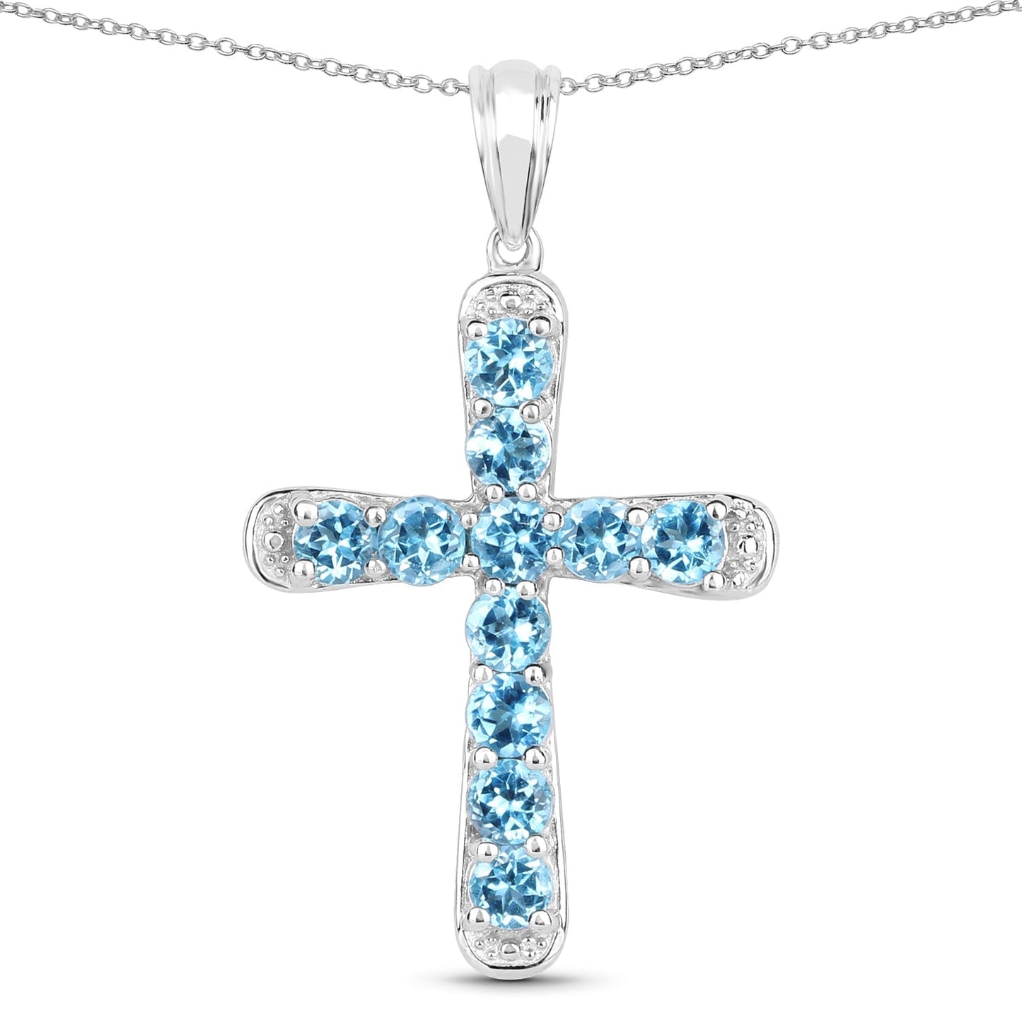 3.85 Carat Genuine Blue Topaz .925 Sterling Silver Pendant Bids.com