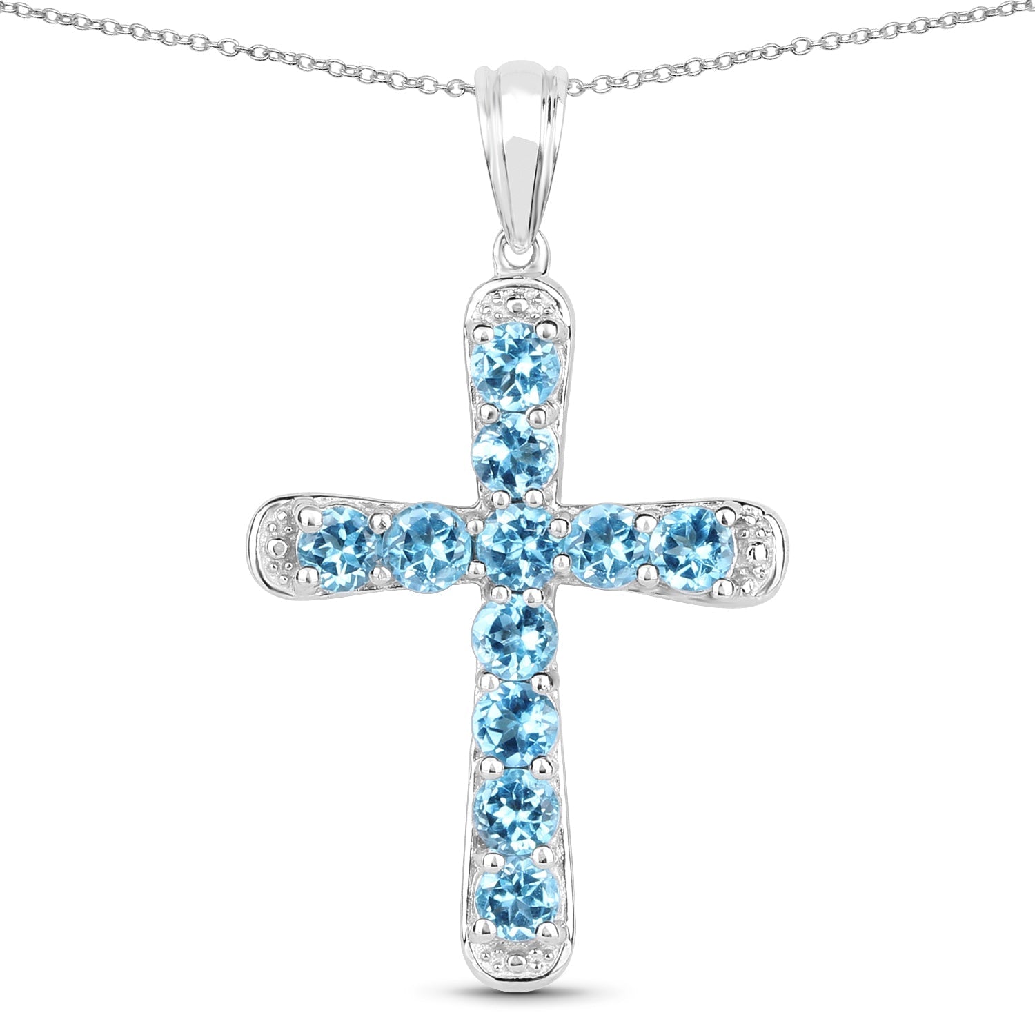 3.85 Carat Genuine Blue Topaz .925 Sterling Silver Pendant Bids.com
