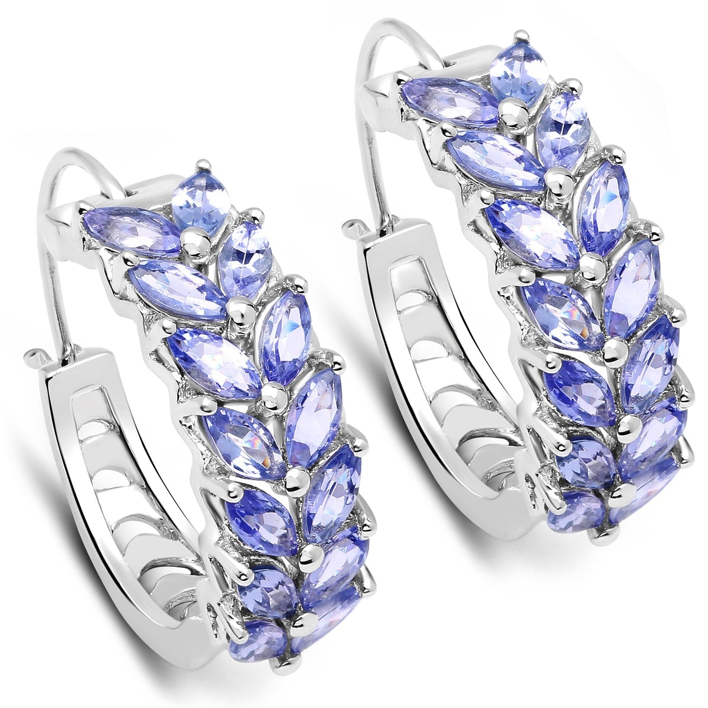 3.92 Carat Genuine Tanzanite .925 Sterling Silver Earrings Bids.com