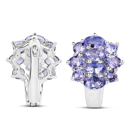 3.48 Carat Genuine Tanzanite .925 Sterling Silver Earrings Bids.com