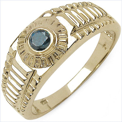 0.20 Carat Genuine Blue Diamond .925 Sterling Silver Ring Bids.com