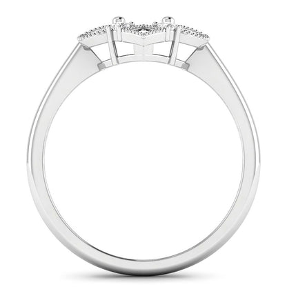0.20 Carat Genuine White Diamond 14K White Gold Semi Mount Ring - holds 8x6mm Oval Gemstone Bids.com