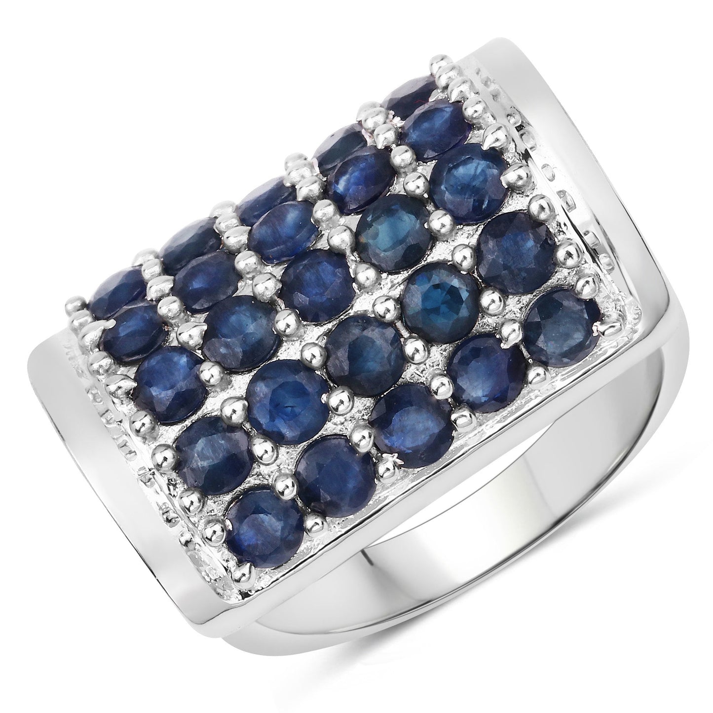 2.75 Carat Genuine Blue Sapphire .925 Sterling Silver Ring Bids.com
